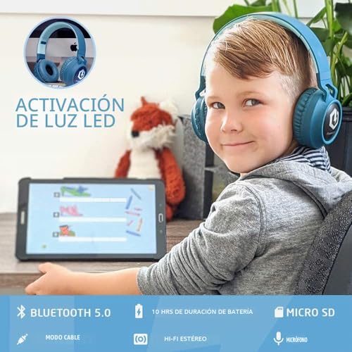 Auditiva límite de 85dB en auriculares Bluetooth niños para proteger sus oídos 2