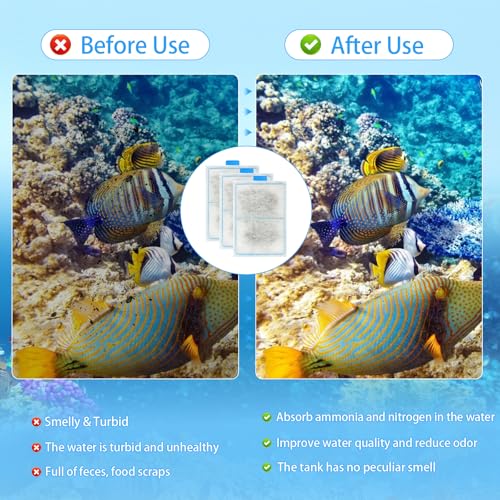 Image of 8 Pack Filter Cartridges for Top Fin PF-L Silenstream PF20, PF30, PF40 and PF75 Power Filters,Fish Tank Filters Accessories,Replacement Aquarium Filter Cartridge with Zeolite, Black