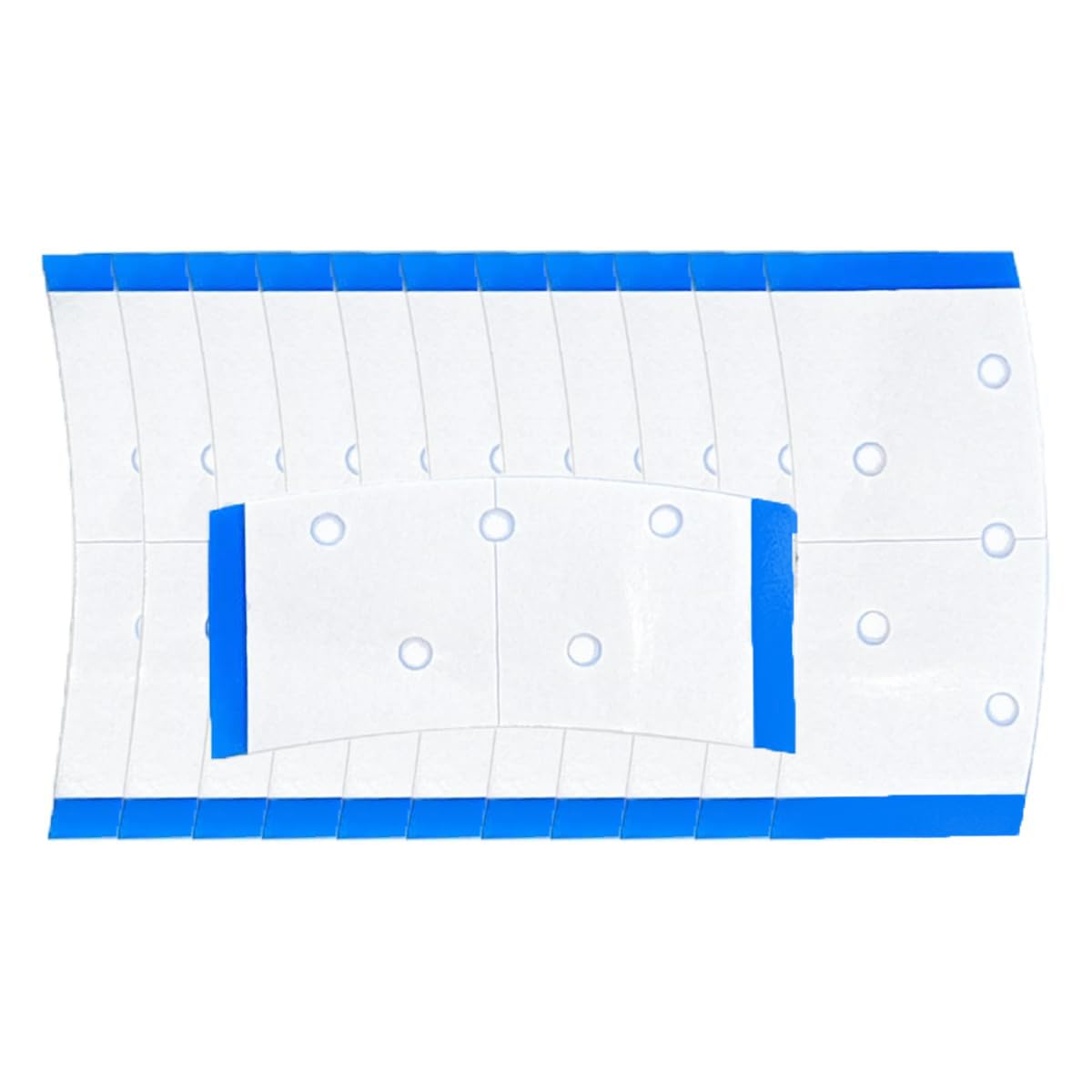 36 Pack - Made in USA - Blue Hole Punch Wig Tape Mini Strips - Double Sided Adhesive Tape for Wig, Toupee, Hair Piece (Blue Hole Punch Mini Curve