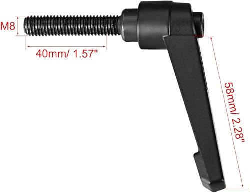 Miniatura 3 de uxcell M8 x 1.575 in Mango de palanca de sujeción ajustable Rosca botón de trinquete macho roscado Perillas roscadas Perillas de tornillo giratorio