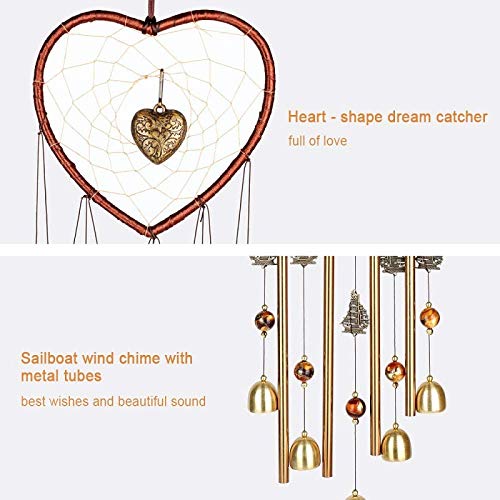 YeBon Sympathy Gift Heart Wind Chimes Living Yard Garden Hanging Windchimes Home Decor Ornaments Sweet Heart Dream Catcher - Image 4