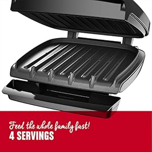 George Foreman GR340FB 4-Serving Classic Plate Electric Indoor Grill and Panini Press, Black George Foreman GR340FB 4 Serving Classic Plate Electric Indoor Grill and Panini Press Black