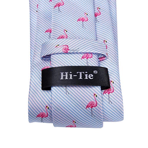 Image of Hi-Tie Men Ties Sets Silk Stripe Paisley Necktie Pocket Square Cufflinks for Business Wedding