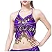Women's Glitter Sequin Fringe Bra Top Sparkly Tassel Crop Top Belly Dance Rave Clubwear Vest