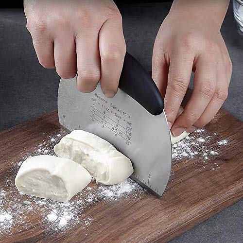 image for XBRN Pizza Dough Cutter Bread Scraper, Stainless Steel Dough Divider K