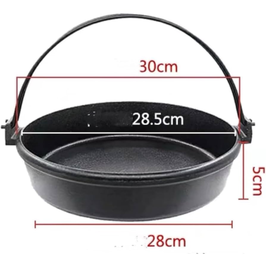 Amazon | すき焼き鍋 南部ツル付黒焼付 直火用 南部鉄器 (24CM