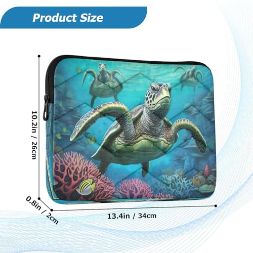 Funda para portátil de tortuga marina impermeable 13-14 pulgadas miniatura 3