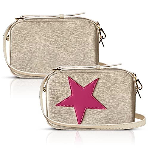 Pink Star Accent Crossbody Bag Purse Preppy Teen Girls3
