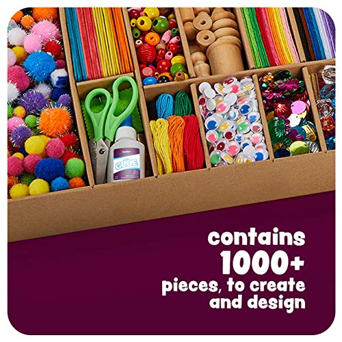 Dan&Darci Arts And Crafts Vault - 1000+ Piece Craft Supplies Kit Library In A Box For Kids Ages 8 9 10 11 & 12 Year Old Girls & Boys - Crafting Set Kits - Gift Ideas For Kids Art Project Activity #TOP4