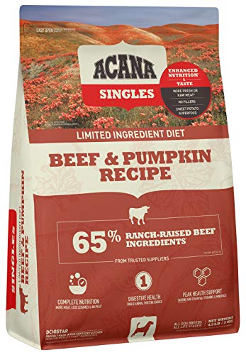 ACANA® Singles Limited Ingredient Dry Dog Food, Grain-free, High Protein, Beef & Pumpkin, 4.5lb