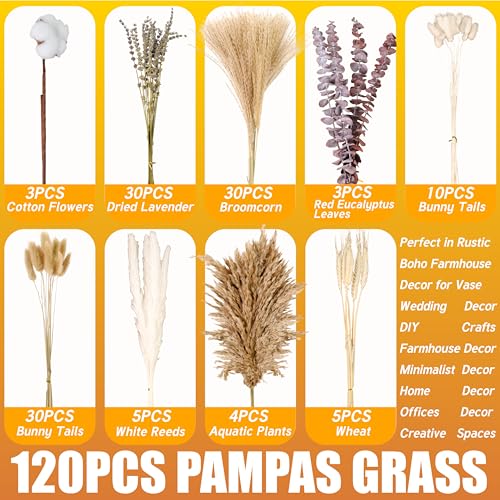 Ramo de 120 flores secas naturales para decoración boho miniatura 3