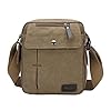 Sacoche Hommes en Toile Petit Sac Bandoulière Style Rétro Sac Messager Sacs Porté Épaule Besace Sacoche de Sport Voyage Pochette Téléphone Portable iPad mini Cadeau pour Garçon Amis #1