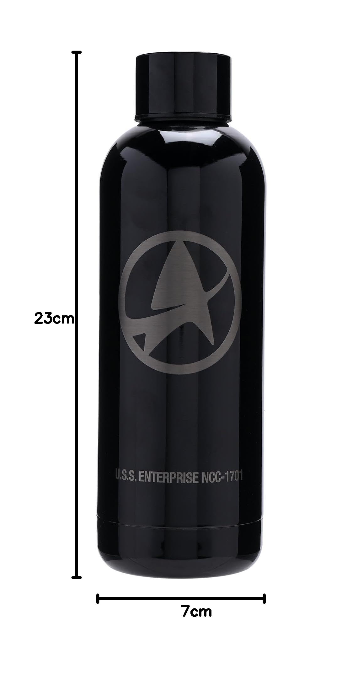 Star Trek U.S.S. Enterprise NCC-1701 Bouteille d'eau (500 ml) | Bouteille isotherme à double paroi en acier inoxydable anti-fuite | Produit officiel Star Trek pour les fans et les collectionneurs