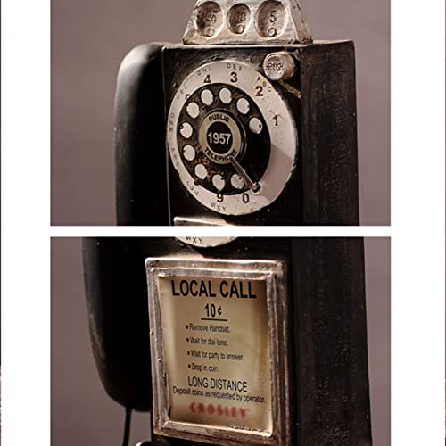 Teléfono Retro Decorativo de Disco Giratorio Negro miniatura 5