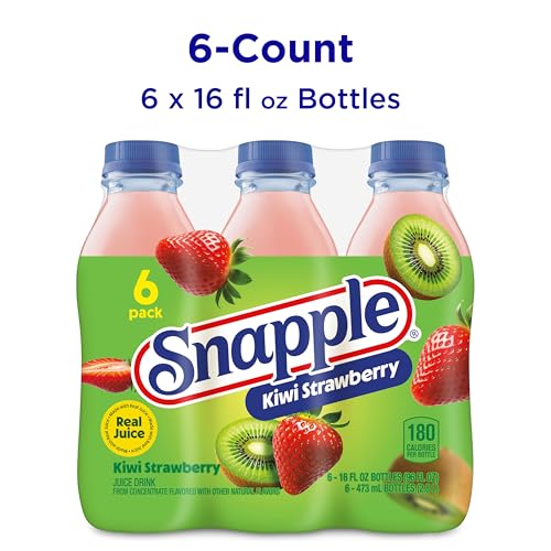 Image of Snapple Kiwi Strawberry Juice Drink, 16 fl oz recycled plastic bottle, 6 pack