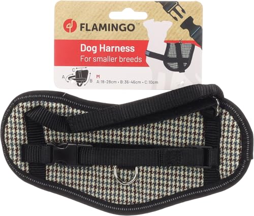 Flamingo Dog Harness Eeny Meeny Blue & Brown M 18-28cm 36-46cm 10cm 15mm - Image 2