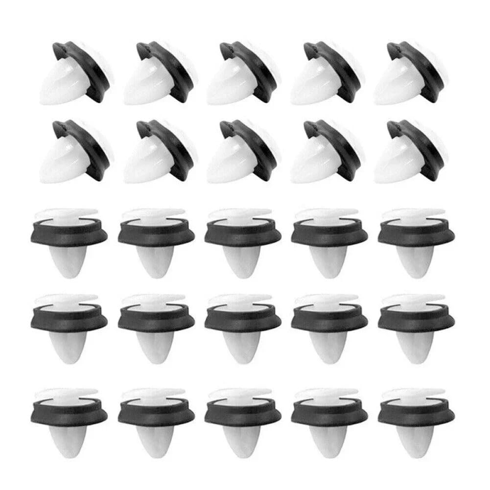 Sponsored Ad – Pulchra 50PCS Car Door Panel Molded Trim Clip Holder Plastic Fastener, Exterior Molded Bumper Strip Lower Door Clip with Black Rubber Seal Fits 9mm Hole 856543 71728806