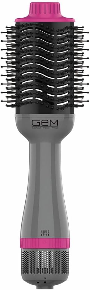 GEM Hot Air Styling Brush for Dry - Style - Volume for Dry Style Blow Dryer Brush, Baby Pink