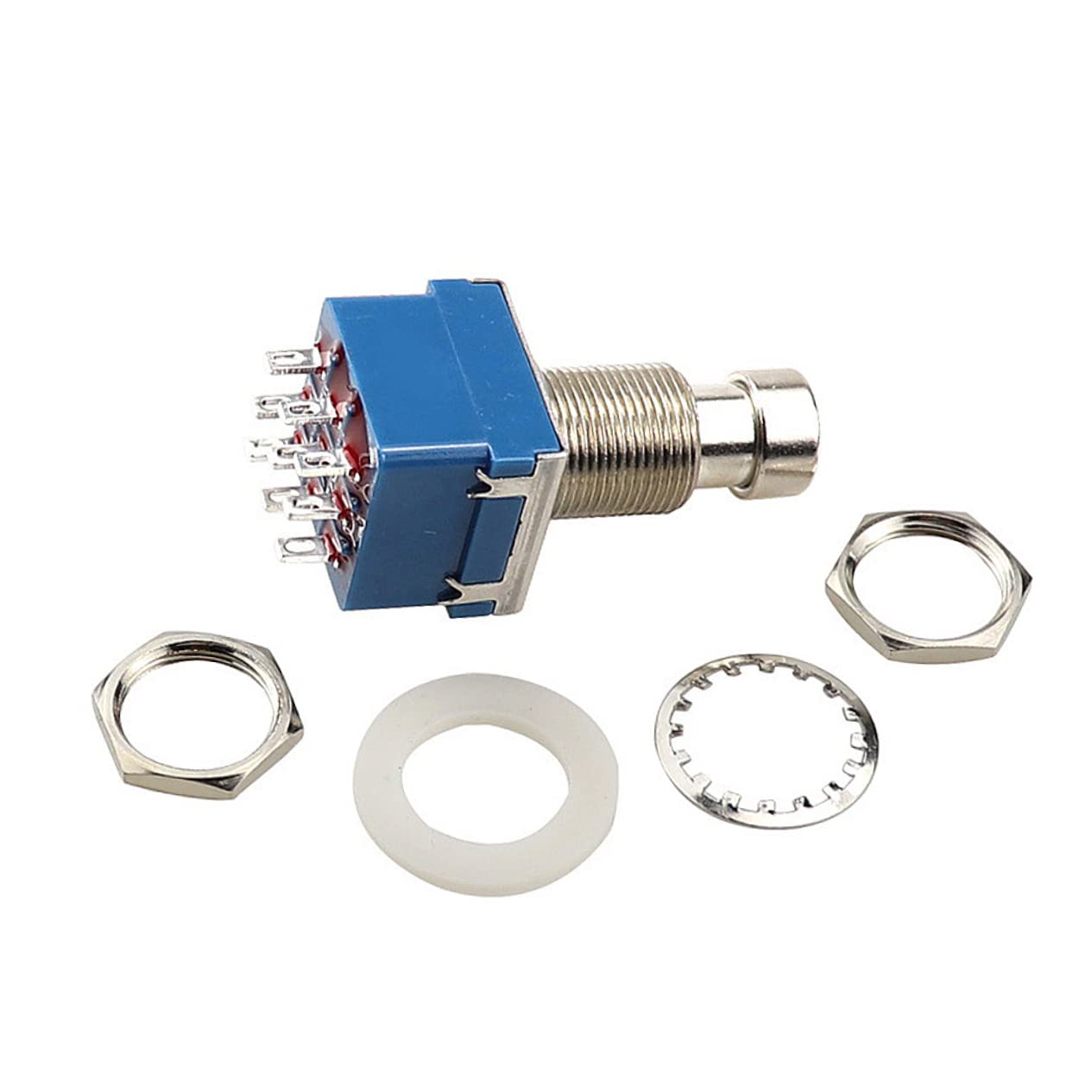 Pedal de Efectos de Guitarra Eléctrica Metal 9 Pines Azul 5 Piezas | True Bypass, Reemplazo de Piezas Viejas o Rotas, Control de Indicador LED