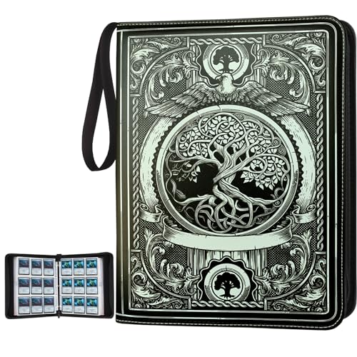 Image of 9 Pocket Card Binder,Trading Card Binder Premium 720 Double PU Card Collection Binder with Sleeves,Card Folder for MTG, TCG, Sports Cards(Black)