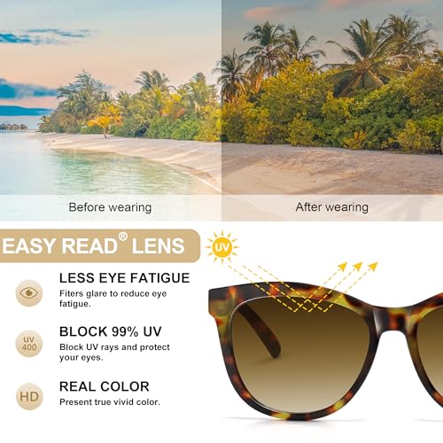 EASY READ Cateye Sunglasses for Women,Trendy Outdoor Sun Glasses Shades with UV400 Protection3