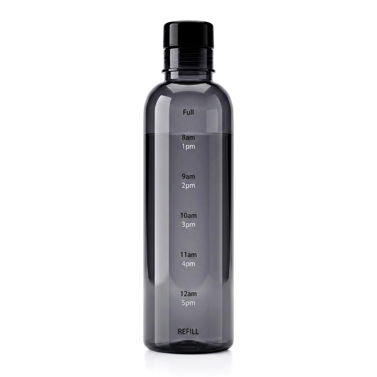 Anjing Sports Water Bottle with Time Marker 500ml Translucent Black Sports Hydration Bottle – Leak-proof & BPA Free Bicycle Bottle for Running Gym Yoga Outdoors