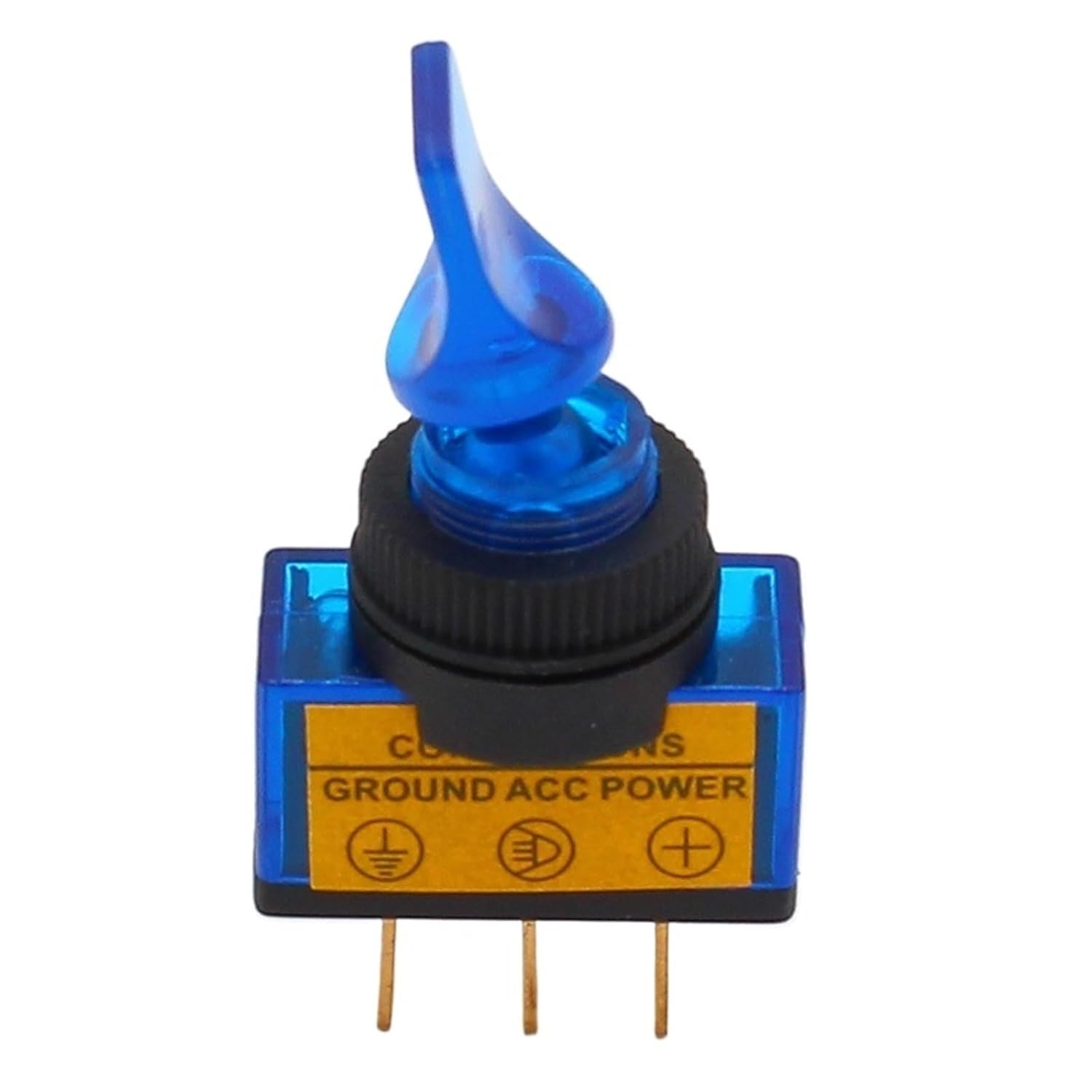 4pcs DC12V 20A Indicator Panel Mounting ON-Off Car Toggle Switch Red, Green, Yellow, Blue(Yellow)