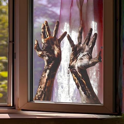 Supzone Halloween Zombie Hands Window Clings Cover