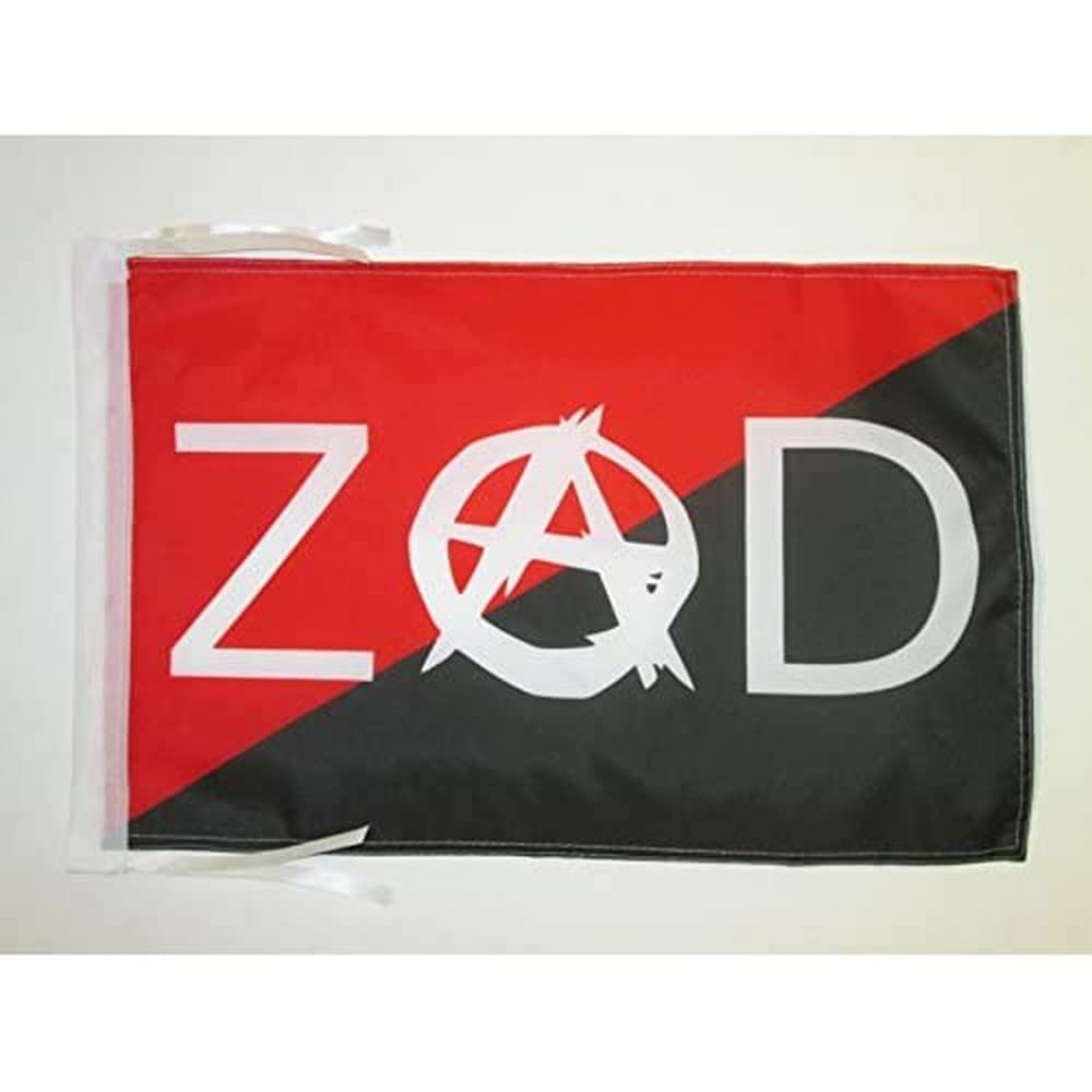 AZ FLAG - Anarchy ZAD Flag - 18'' x 12'' - 100% Polyester anarchist Small Banner with Two Cords - Fade Resistant - Vivid Colors - 18x12 in - 45x30 Cm — image 1