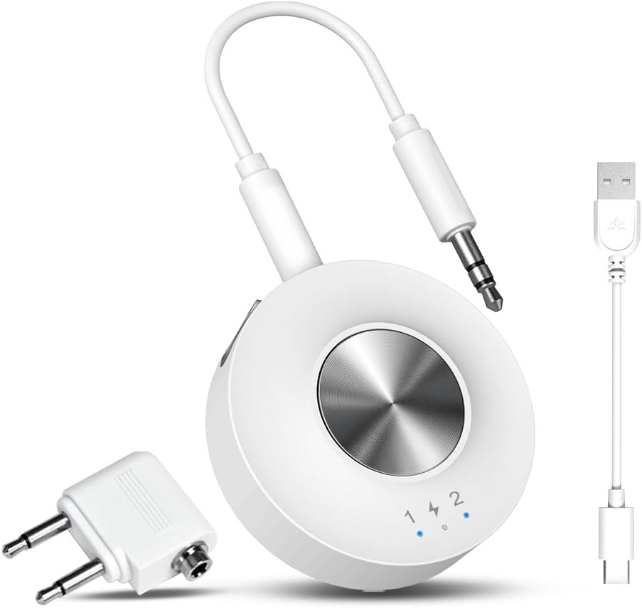 Avantree SoundJet R2 - Bluetooth 5.3 Adapter for Airplane & PC, Support Airpods (Pro) & Bluetooth Headphones, aptX Adaptive & Low Latency, Wireless Audio Transmitter for Flight