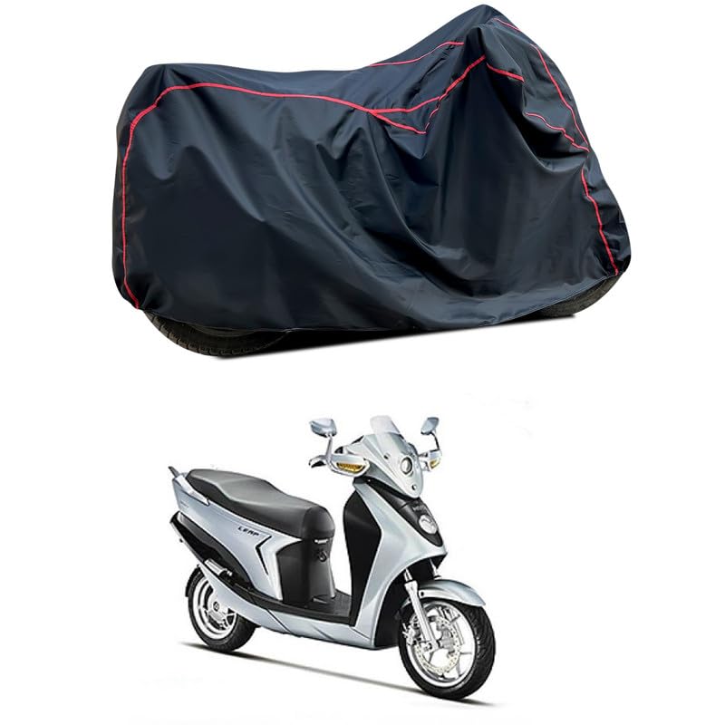 Image of Waterproof Scooter Cover Compatible with Hero Leap Hybrid SES Fabric UV Protection (Black)