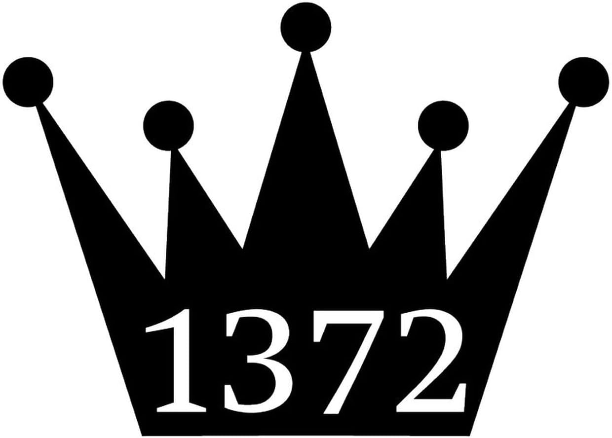 24in Metal Wall Plaque, Door Number with A Crown Metal Sign Door Sign Custom Signage Outdoor Metal, Modern Mailbox Address Numbers, Metal Address Sign, Shipped from USA