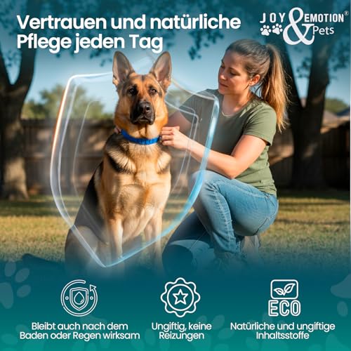 JOY & EMOTION® Super Zeckenhalsband für Hunde, Flohhalsband 5 Stück + 1 Mückenarmband | Natürlich, Verstellbar & Wasserfest | Für Kleine, Mittlere & Große Hunde | 30 Monate Schutz gegen Zecken & Flöhe