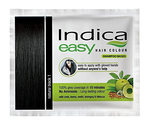 Nexxa 10 Pc Indica Easy10 Minutes Herbal Hair Color Shampoo Base Black Herbs
