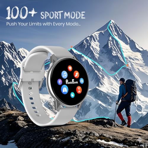 Image of PunnkFunnk Active 2 Smartwatch with 1.39 inch HD Round Display, Bluetooth Calling, Heart Rate & SPO₂ Monitor, 100+ Sports Modes, IP67, Long Battery Life for Men & Women (Grey)