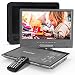 WONNIE 7.5 Inch Portable DVD Player with Swivel Screen, USB / SD Slot and 4 Hours Rechargeable Battery, Perfect Gift for Kids ( Black )