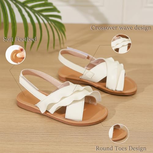 Image of Toddler Girls Sandals Summer Flats Dress Shoes for Baby Little Kids Girl