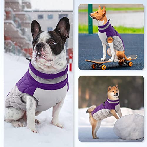 Image of Dog Winter Jacket Cozy Reflective Waterproof Windproof Warm Pet Garment,Comfortable Cold Weather Fleece Apparel Outfits with Zipper Closure for Small Medium Large Dogs Puppy Walking,XXX-Large