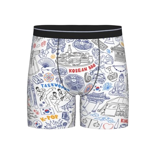 South Korea Traditional Symbols Food Mens Boxer Brief Comfort Underwear S-Xxl