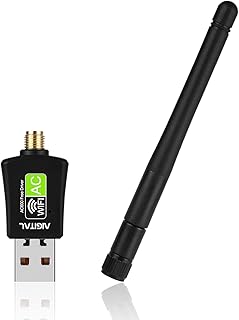 Wireless USB WiFi Adapter for Destop PC/Laptop, 600Mbps Dual Band 5GHz/2.4GHz WiFi Dongle with Antenna (Removable), 802.11ac WiFi Network Card for Windows 11/10/8.1/8/7/XP, Plug and Play