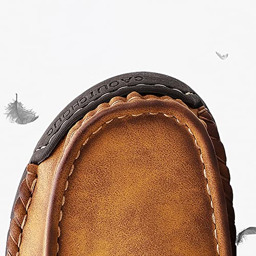 Mens PU Ankle Chukka Boots Casual Shoes Loafers Flat Shoes Vintage Stitching Comfort Soft Breathable Lace-up Lightweight Fashionable Flats Shoes4