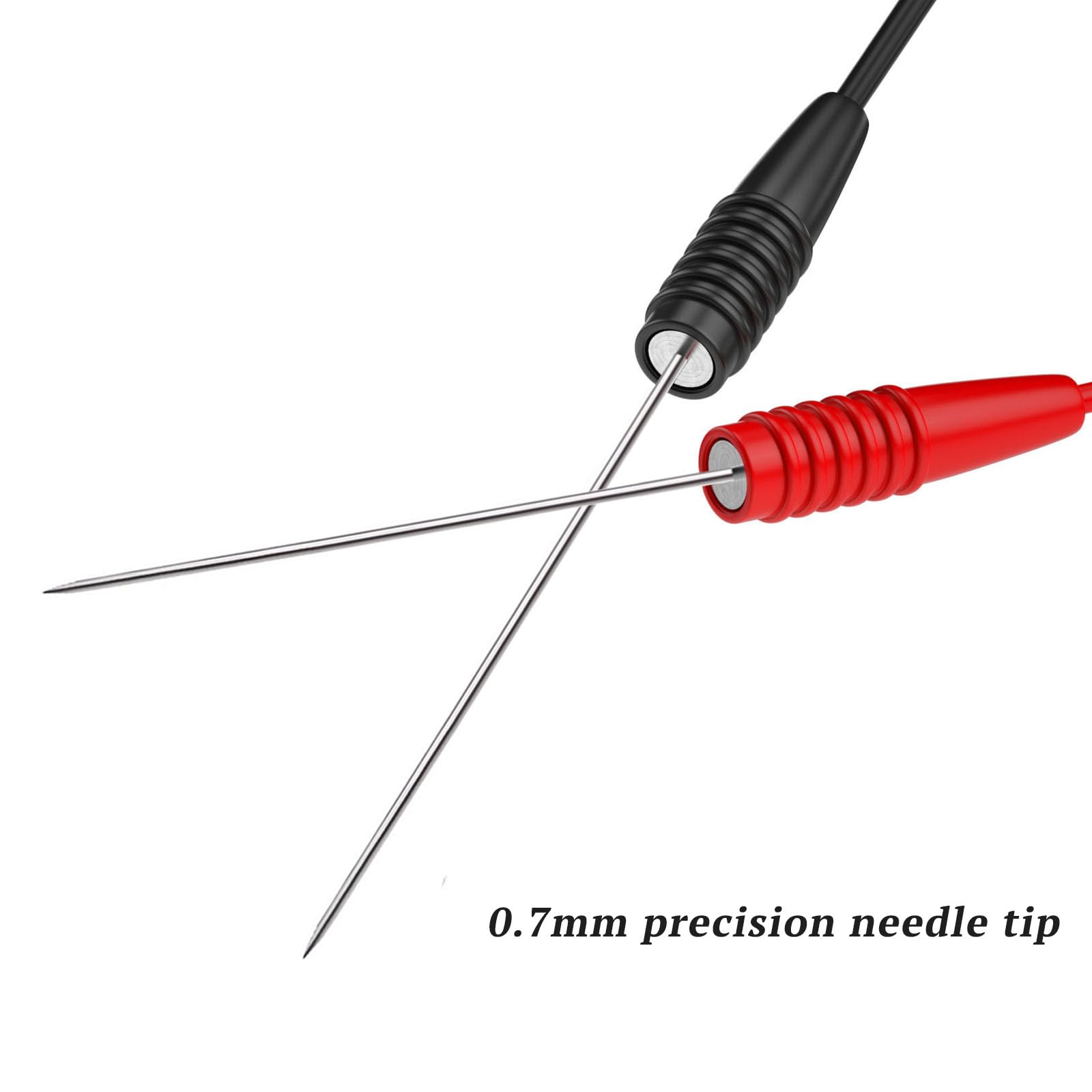 2 cavi di misurazione sonde di prova, presa da 2 mm a sonda di prova in acciaio inox, 20 cm per multimetro test elettrico (rosso e nero)
