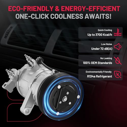 BDFHYK Air Conditioning A/C Compressor 68184 Compatible with Dodge Nitro 2007-2008 V6 3.7L, Compatible with Jeep Liberty 2006-2008 V6 3.7L, Replace# 55111400AB