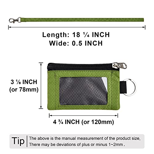 Image of CHENSPRX Minimalist RFID Blocking Small Wallet with ID Window,WaterResistant Zip Id Case Wallet with Lanyard Keychain for Cards,Cash,Travel,Women,Men