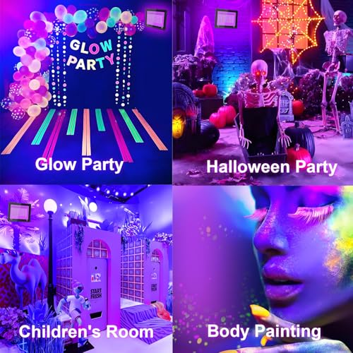 150W LED Schwarzlicht Strahler, IP66 UV Schwarzlicht Fluter, 395-400nm LED UV Strahler, UV Licht mit Schalter Für Halloween Dekorationen, Party Deko, Weihnachten, Neon Glühparty, Körperbemalung