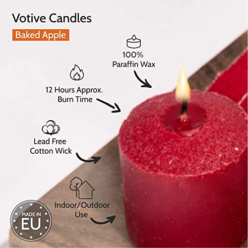 Image of HYOOLA Scented Votive Candles - Baked Apple Votive Candles -12 Hour Burn Time - 9 Pack - European Made