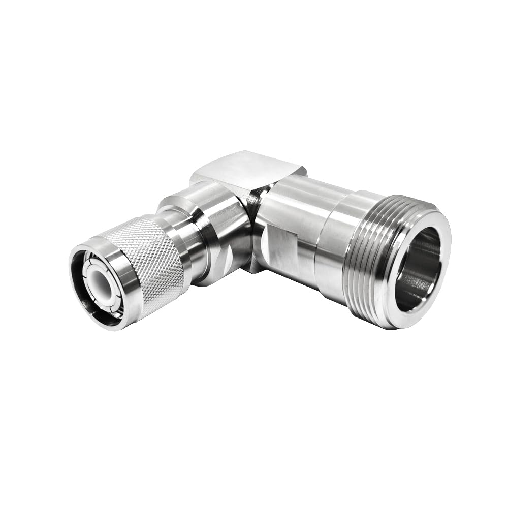 Adaptateur de connecteur coaxial haute tension LC femelle à angle droit vers HN mâle – 50 Ohm, DC-6 GHz, laiton plaqué tri-alliage