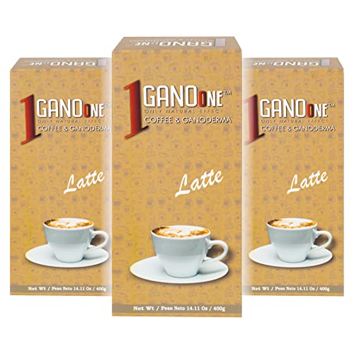 1 Box Ganoone Latte Reishi Mushroom Instant Coffee - With Organic Ganoderma Extract - Blend With Creamer And Sugar - Easy To Use 20 Single - Serve Sachets #TOP4