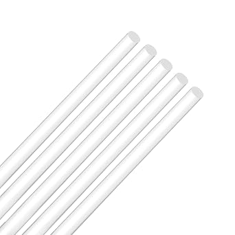 5PCS Diameter 3mm1/8" Length 500mm Approximately 20" White ABS Round Rods, Solid Resin Round Rods, Engineering Plastic Rods, DIY Plastic Round Rods, Model Tube Rods