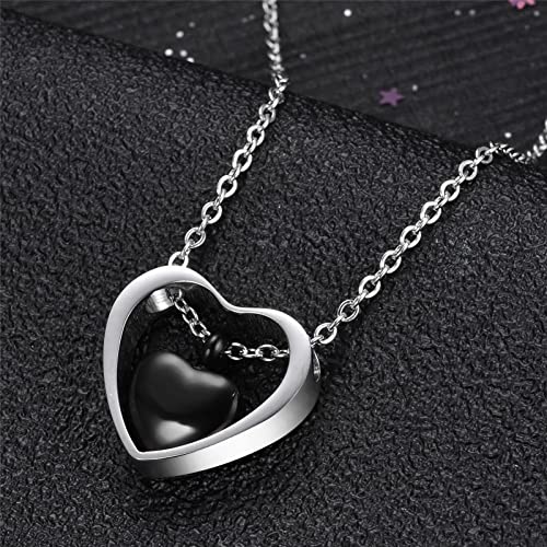 Rose Gold Double Heart Urn Necklaces for Human Pet Ashes Cremation Jewelry for Ashes Keepsake Memorial Pendant Jewelry3